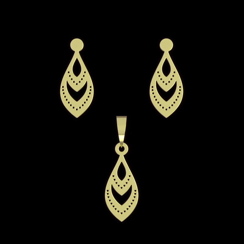 نیم ست طلا 18 عیار زنانه مدوپد مدل اشک کد NA11531 نیم ست طلا 18 عیار زنانه مدوپد مدل اشک کد NA11531