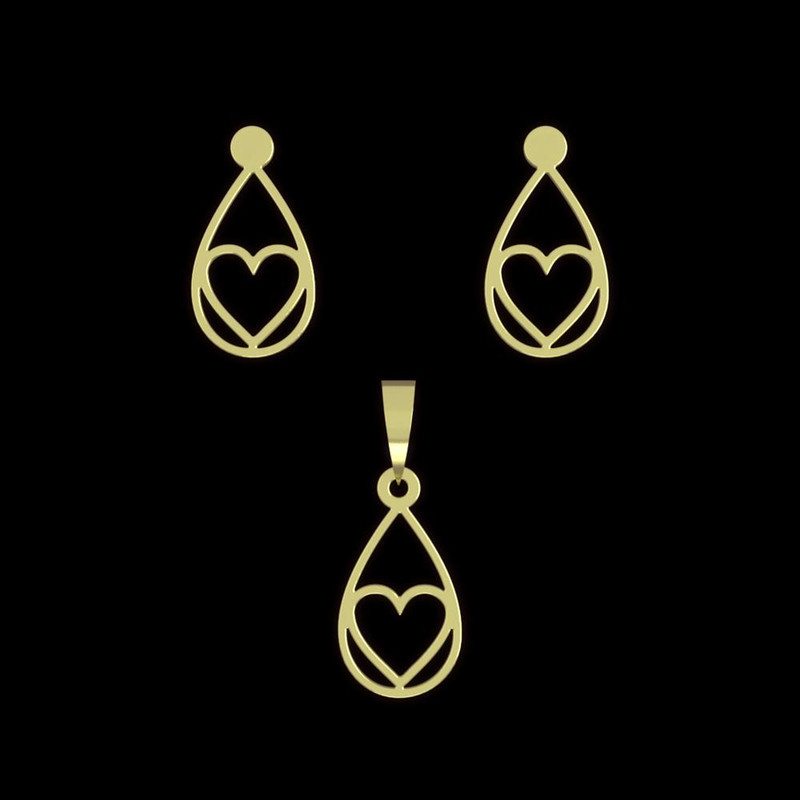 نیم ست طلا 18 عیار زنانه مدوپد مدل قلب کد NA11537