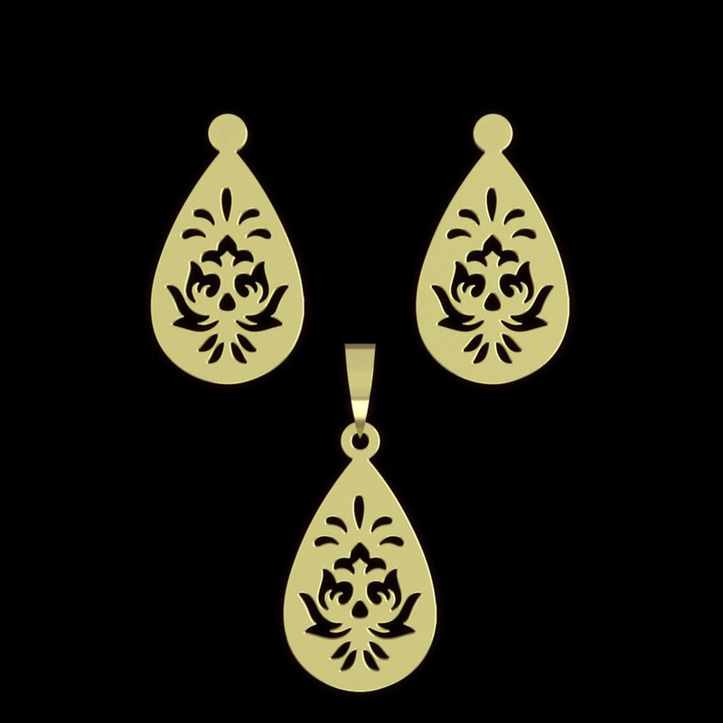 نیم ست طلا 18 عیار زنانه مدوپد مدل اشک کد NA11542 نیم ست طلا 18 عیار زنانه مدوپد مدل اشک کد NA11542