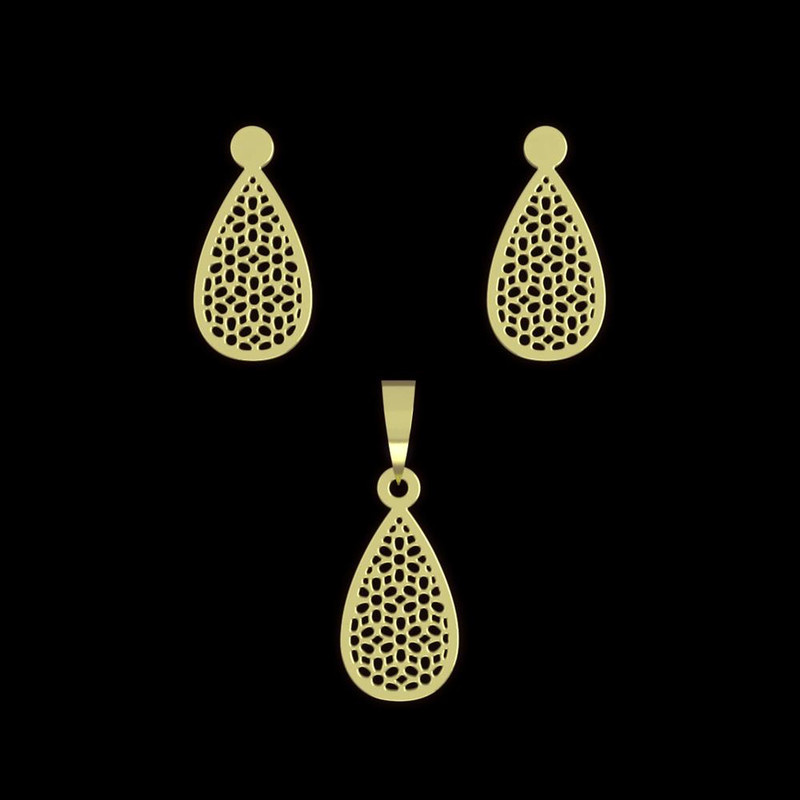 نیم ست طلا 18 عیار زنانه مدوپد مدل اشک کد NA11551 نیم ست طلا 18 عیار زنانه مدوپد مدل اشک کد NA11551