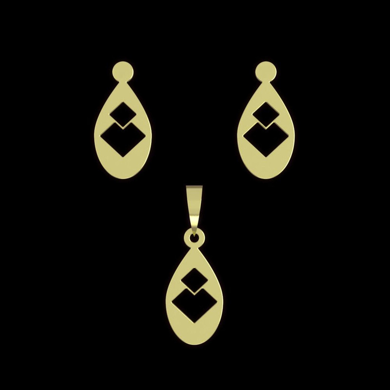 نیم ست طلا 18 عیار زنانه مدوپد مدل اشک کد NA11559 نیم ست طلا 18 عیار زنانه مدوپد مدل اشک کد NA11559