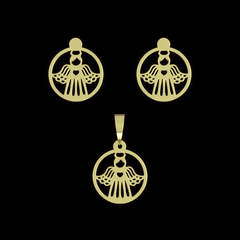 نیم ست طلا 18 عیار زنانه مدوپد مدل فرشته کد NA11578 نیم ست طلا 18 عیار زنانه مدوپد مدل فرشته کد NA11578