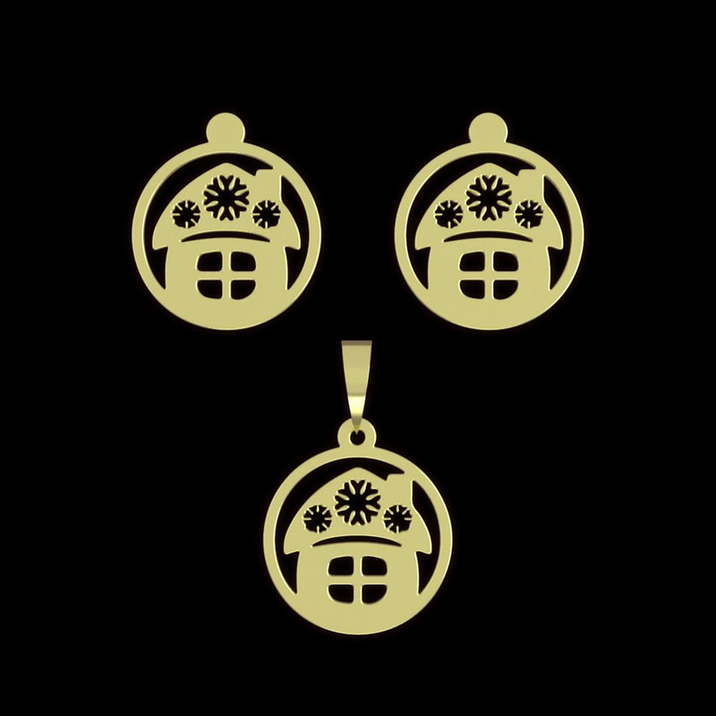 نیم ست طلا 18 عیار زنانه مدوپد مدل خانه کد NA11584 نیم ست طلا 18 عیار زنانه مدوپد مدل خانه کد NA11584