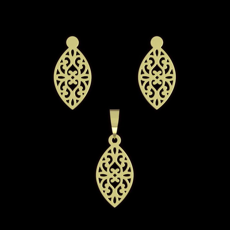 نیم ست طلا 18 عیار زنانه مدوپد مدل اسلیمی کد NA11593 نیم ست طلا 18 عیار زنانه مدوپد مدل اسلیمی کد NA11593