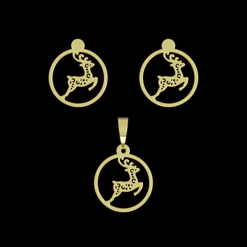 نیم ست طلا 18 عیار زنانه مدوپد مدل گوزن کد NA11595 نیم ست طلا 18 عیار زنانه مدوپد مدل گوزن کد NA11595