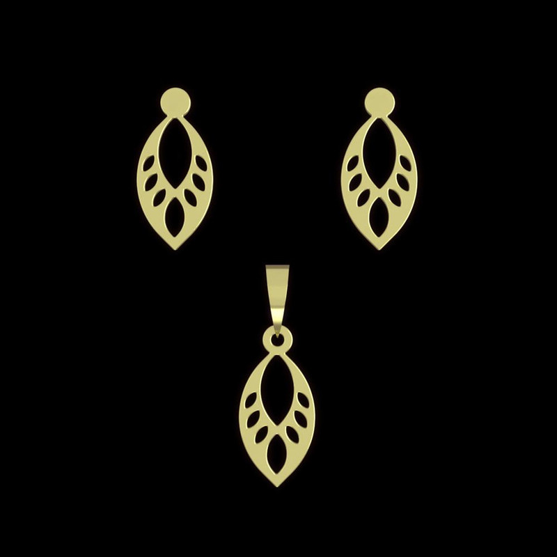 نیم ست طلا 18 عیار زنانه مدوپد مدل هندسی کد NA11633 نیم ست طلا 18 عیار زنانه مدوپد مدل هندسی کد NA11633