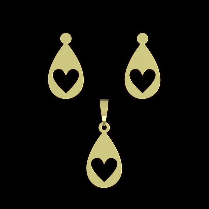 نیم ست طلا 18 عیار زنانه مدوپد مدل قلب کد NA11639