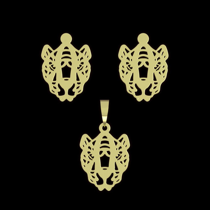 نیم ست طلا 18 عیار زنانه مدوپد مدل ببر کد NA11644