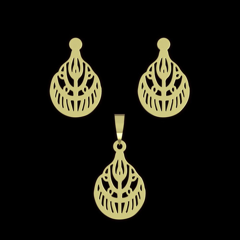 نیم ست طلا 18 عیار زنانه مدوپد مدل هندسی کد NA11649 نیم ست طلا 18 عیار زنانه مدوپد مدل هندسی کد NA11649