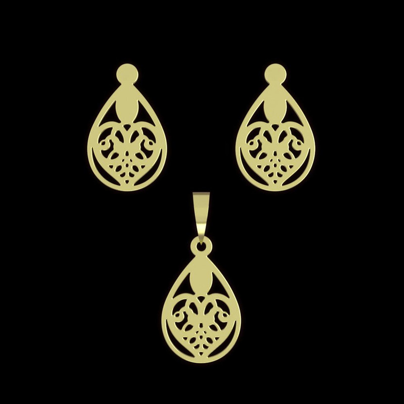 نیم ست طلا 18 عیار زنانه مدوپد مدل قلب کد NA11685