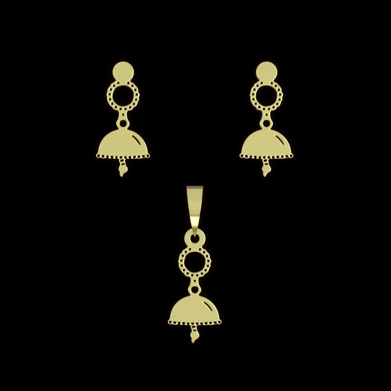 نیم ست طلا 18 عیار زنانه مدوپد مدل زنگوله کد NA11741 نیم ست طلا 18 عیار زنانه مدوپد مدل زنگوله کد NA11741