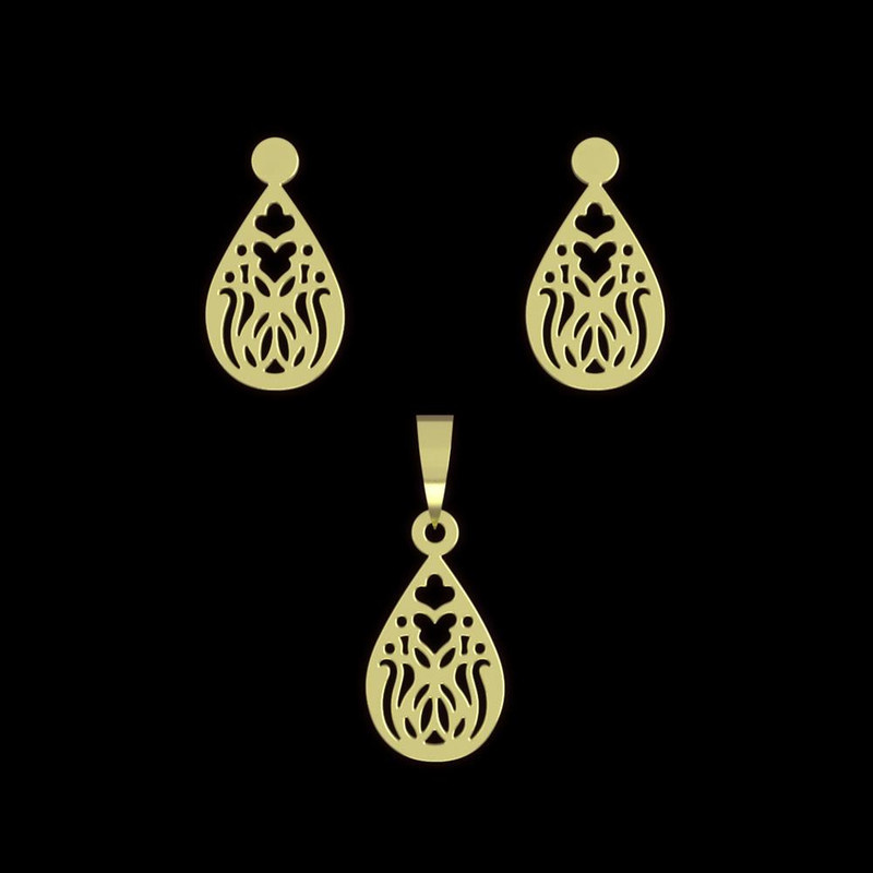 نیم ست طلا 18 عیار زنانه مدوپد مدل هندسی کد NA11767 نیم ست طلا 18 عیار زنانه مدوپد مدل هندسی کد NA11767