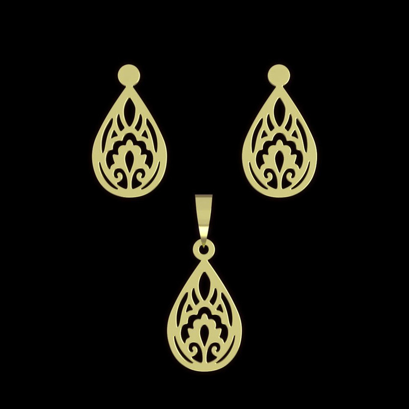 نیم ست طلا 18 عیار زنانه مدوپد مدل هندسی کد NA11770 نیم ست طلا 18 عیار زنانه مدوپد مدل هندسی کد NA11770