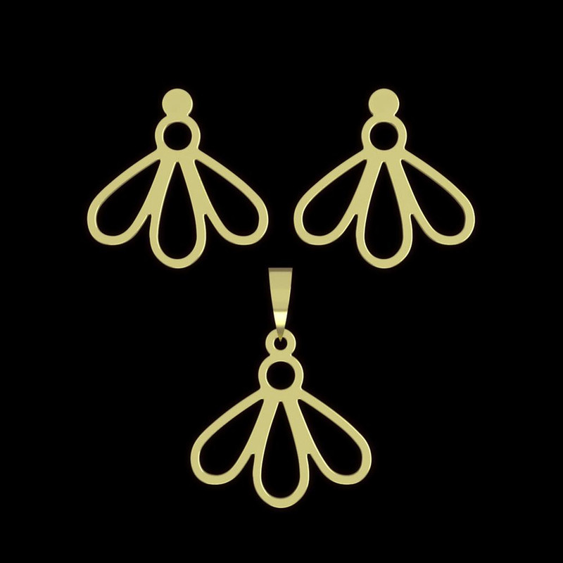 نیم ست طلا 18 عیار زنانه مدوپد مدل برگ کد NA11776 نیم ست طلا 18 عیار زنانه مدوپد مدل برگ کد NA11776