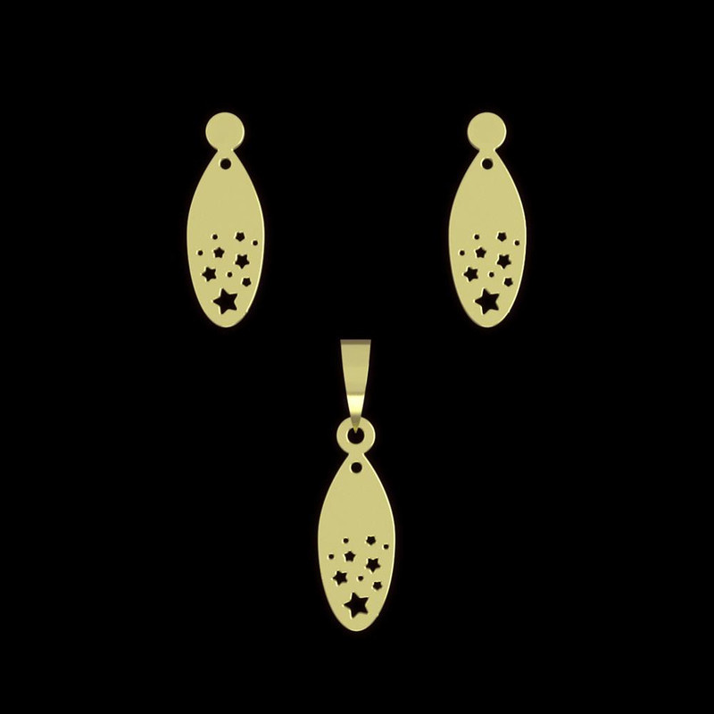 نیم ست طلا 18 عیار زنانه مدوپد مدل ستاره کد NA11781