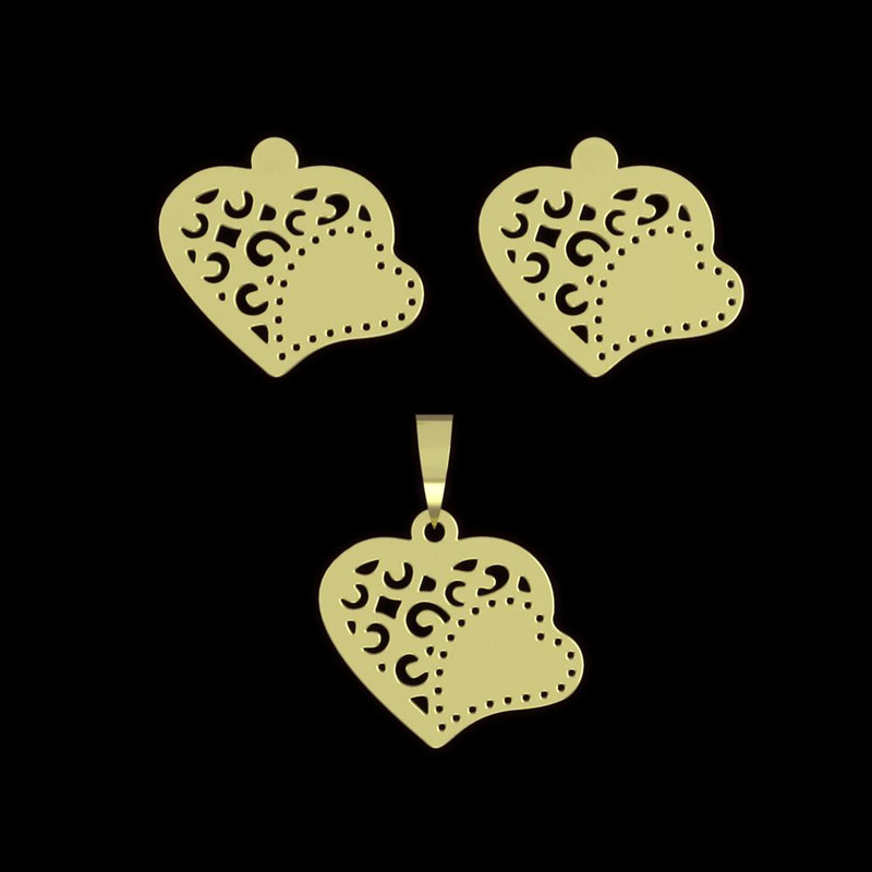 نیم ست طلا 18 عیار زنانه مدوپد مدل قلب کد NA11789 نیم ست طلا 18 عیار زنانه مدوپد مدل قلب کد NA11789