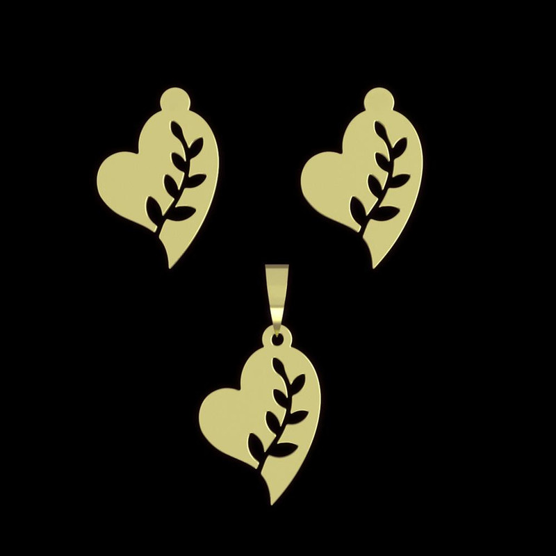 نیم ست طلا 18 عیار زنانه مدوپد مدل قلب کد NA11795 نیم ست طلا 18 عیار زنانه مدوپد مدل قلب کد NA11795