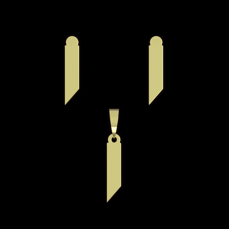 نیم ست طلا 18 عیار زنانه مدوپد مدل مستطیل کد NA11803