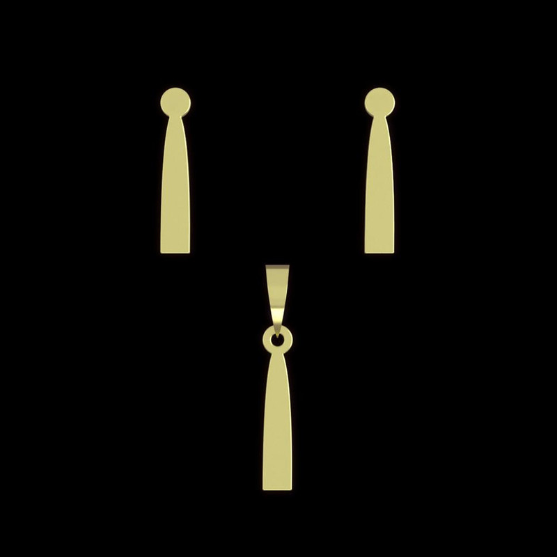 نیم ست طلا 18 عیار زنانه مدوپد مدل مستطیل کد NA11806