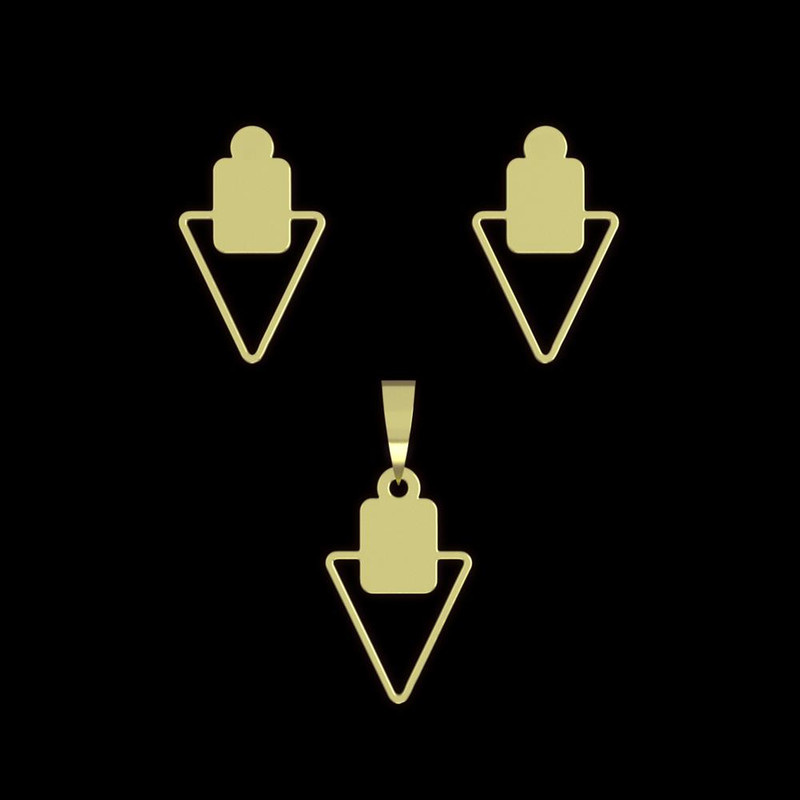 نیم ست طلا 18 عیار زنانه مدوپد مدل مثلث کد NA11807