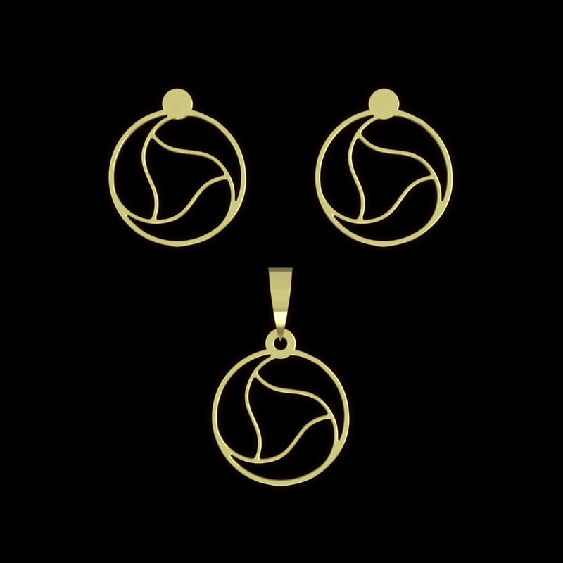 نیم ست طلا 18 عیار زنانه مدوپد مدل دایره کد NA11817