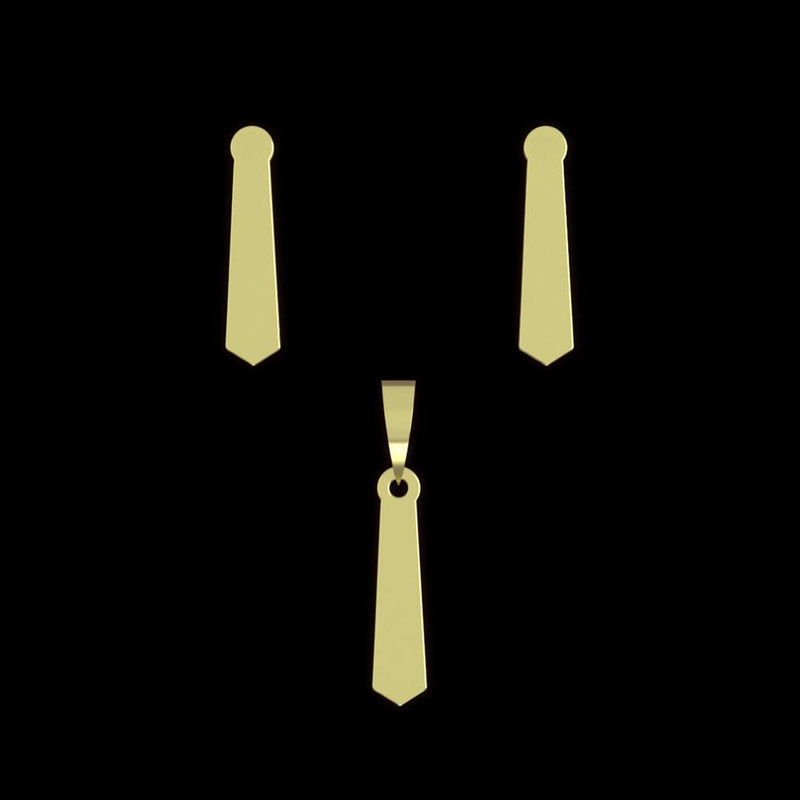 نیم ست طلا 18 عیار زنانه مدوپد مدل کراوات کد NA11822