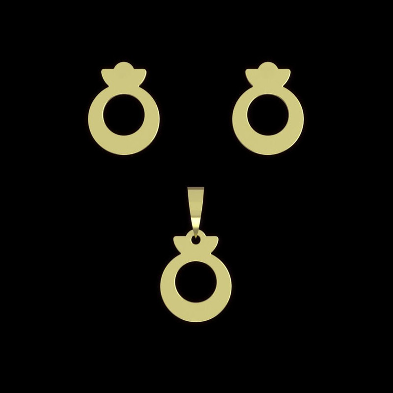 نیم ست طلا 18 عیار زنانه مدوپد مدل دایره کد NA11828