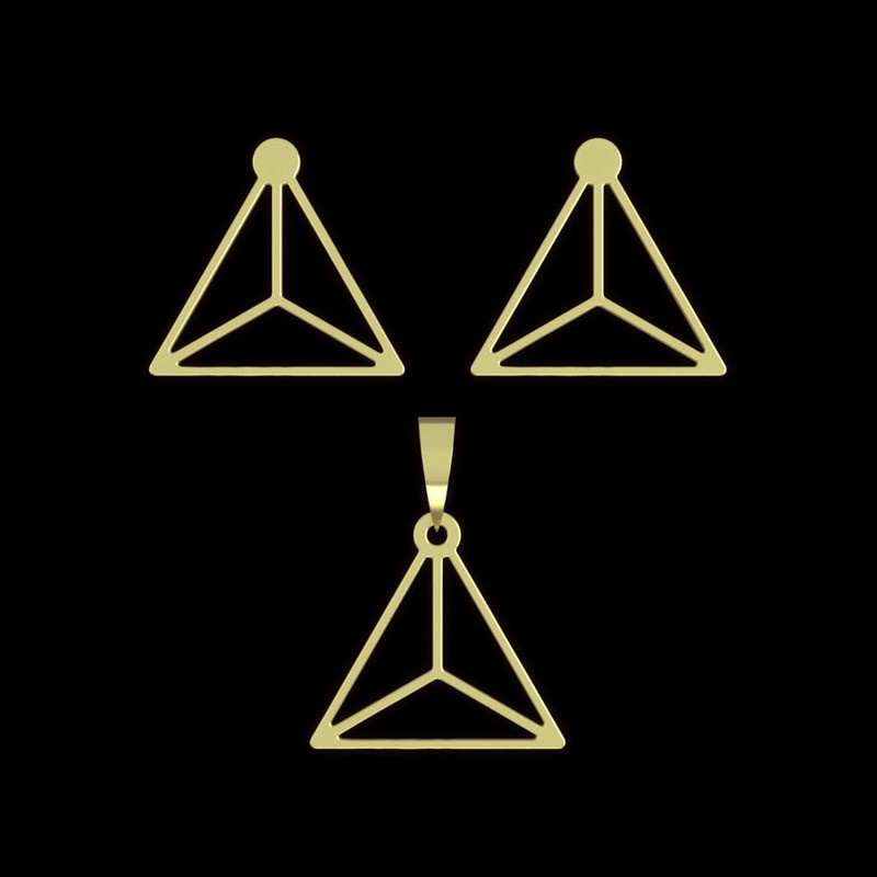 نیم ست طلا 18 عیار زنانه مدوپد مدل مثلث کد NA11829