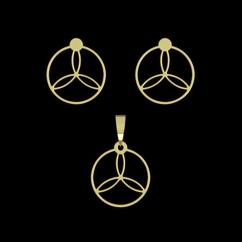 نیم ست طلا 18 عیار زنانه مدوپد مدل دایره کد NA11832