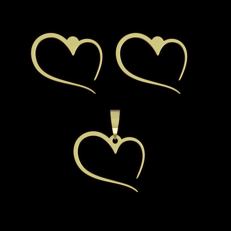 نیم ست طلا 18 عیار زنانه مدوپد مدل قلب کد NA17796