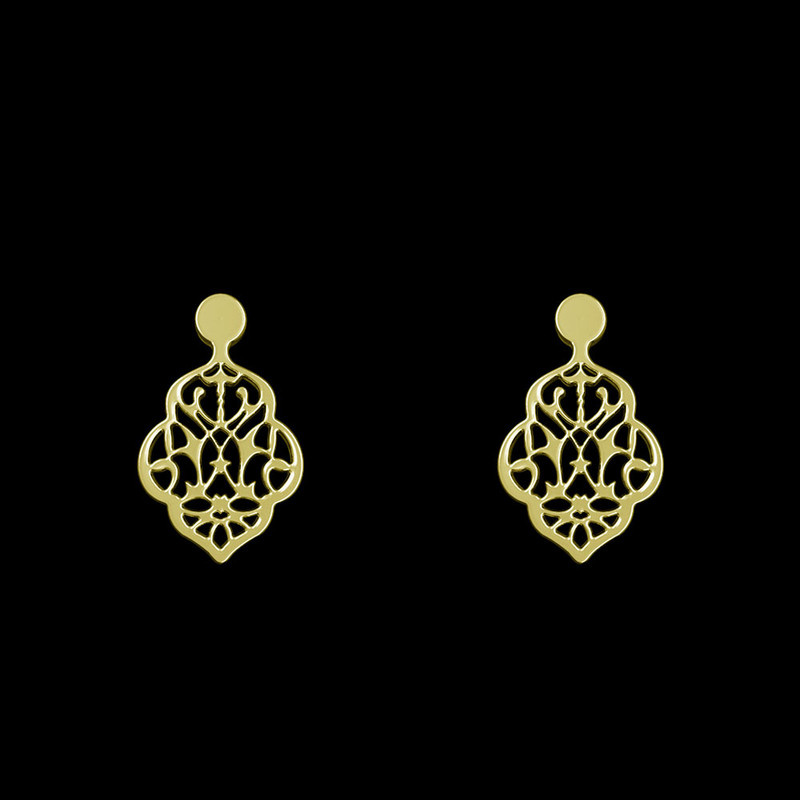 گوشواره طلا 18 عیار زنانه مدوپد مدل اسلیمی کد GA1-10041