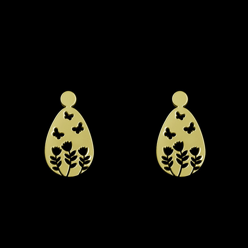 گوشواره طلا 18 عیار زنانه مدوپد مدل پروانه و گل کد GA1-10471 گوشواره طلا 18 عیار زنانه مدوپد مدل پروانه و گل کد GA1-10471