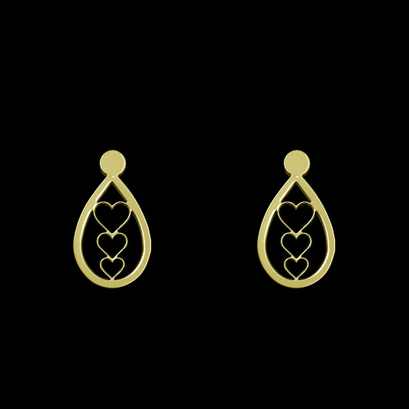 گوشواره طلا 18 عیار زنانه مدوپد مدل قلب کد GA1-10491 گوشواره طلا 18 عیار زنانه مدوپد مدل قلب کد GA1-10491