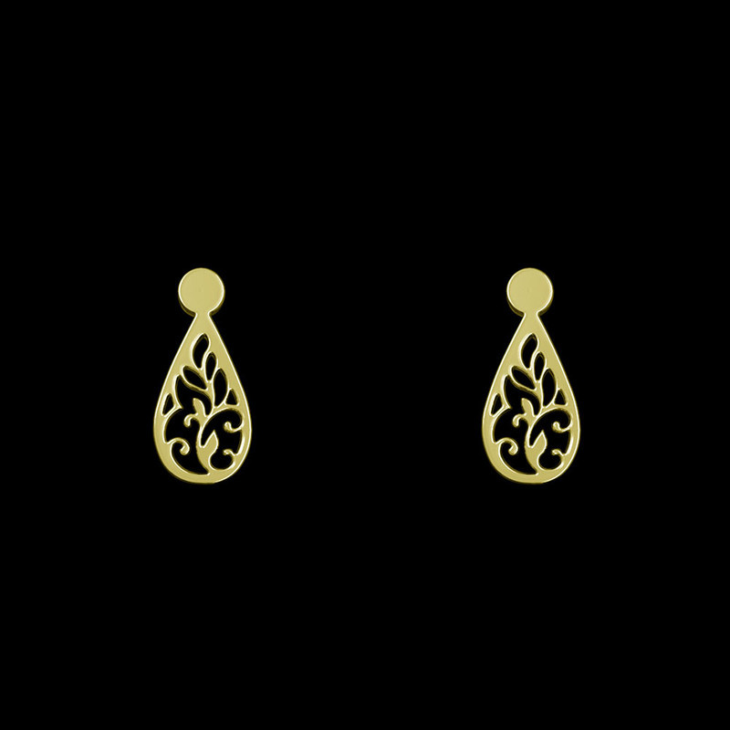 گوشواره طلا 18 عیار زنانه مدوپد مدل اسلیمی کد GA1-10580