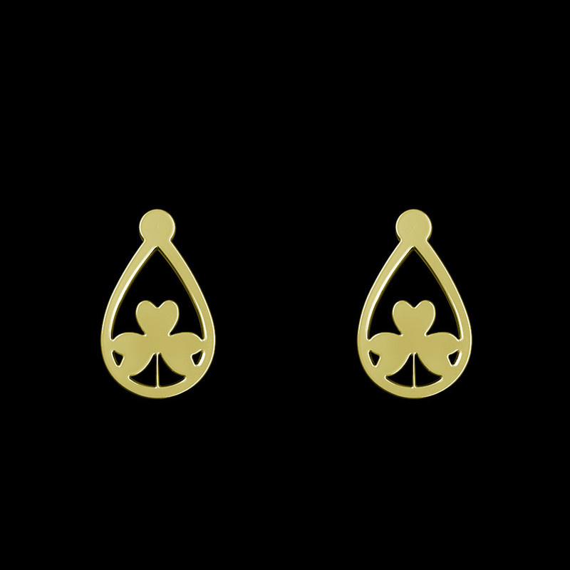 گوشواره طلا 18 عیار زنانه مدوپد مدل گل کد GA1-10600