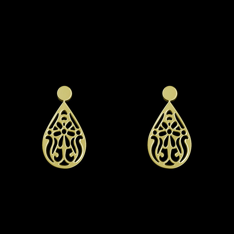 گوشواره طلا 18 عیار زنانه مدوپد مدل اشک کد GA1-10690