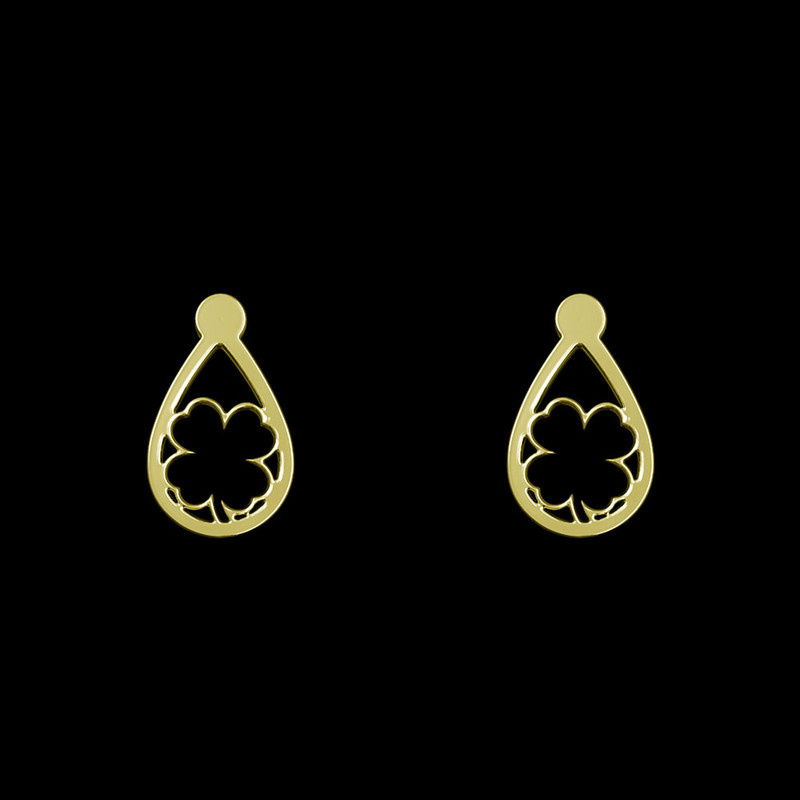 گوشواره طلا 18 عیار زنانه مدوپد مدل گل کد GA1-10703