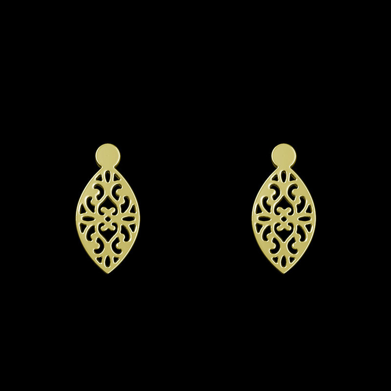 گوشواره طلا 18 عیار زنانه مدوپد مدل اسلیمی کد GA1-10739