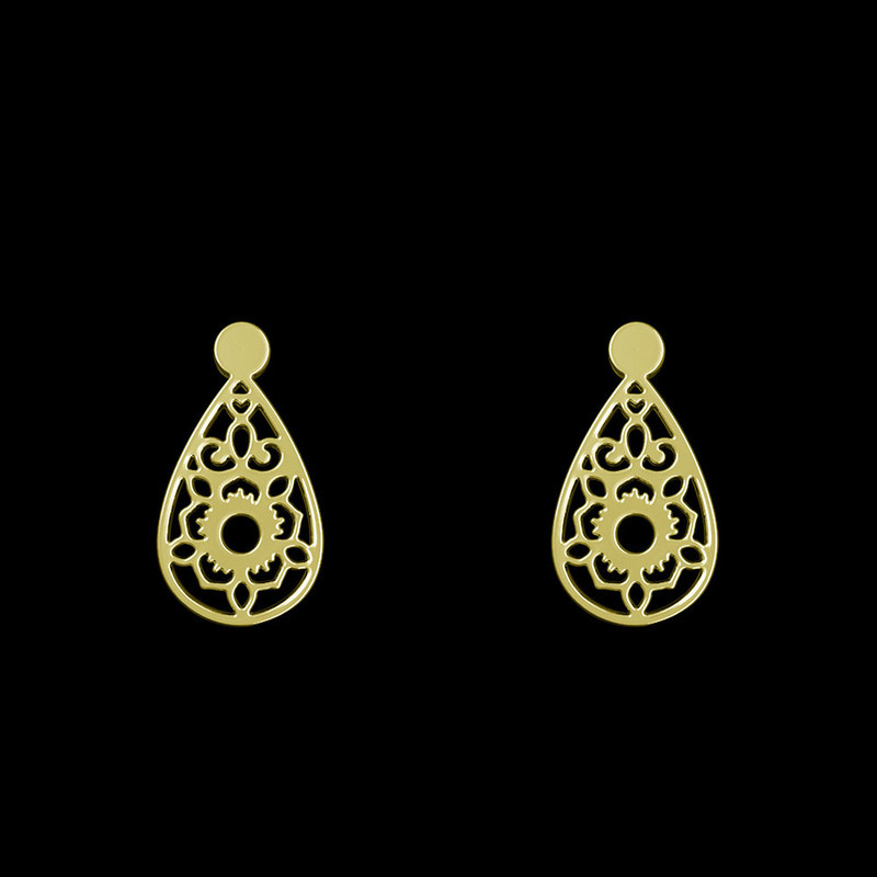 گوشواره طلا 18 عیار زنانه مدوپد مدل اشک کد GA1-10753