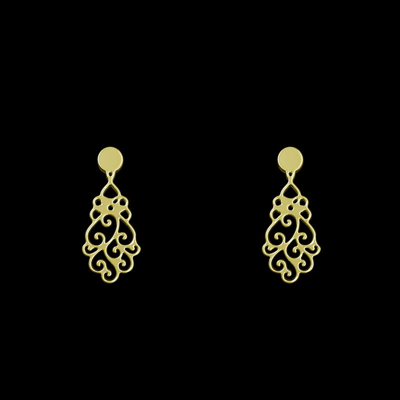 گوشواره طلا 18 عیار زنانه مدوپد مدل اسلیمی کد GA1-10792