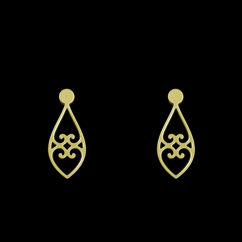 گوشواره طلا 18 عیار زنانه مدوپد مدل اشک کد GA1-10845