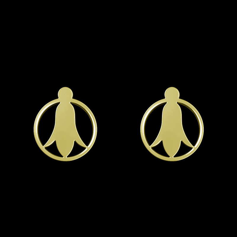 گوشواره طلا 18 عیار زنانه مدوپد مدل گل کد GA1-10966