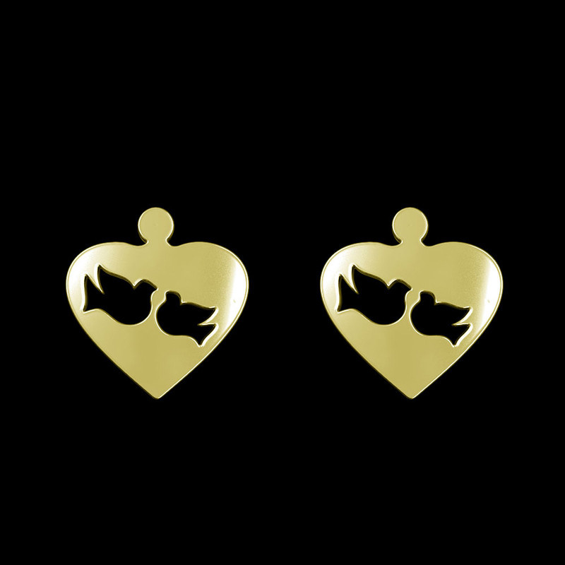 گوشواره طلا 18 عیار زنانه مدوپد مدل قلب و پرنده کد GA1-11018 گوشواره طلا 18 عیار زنانه مدوپد مدل قلب و پرنده کد GA1-11018