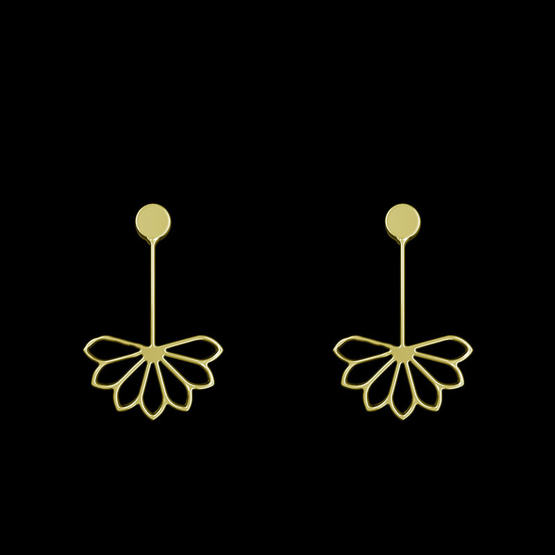 گوشواره طلا 18 عیار زنانه مدوپد مدل گل کد GA1-11093