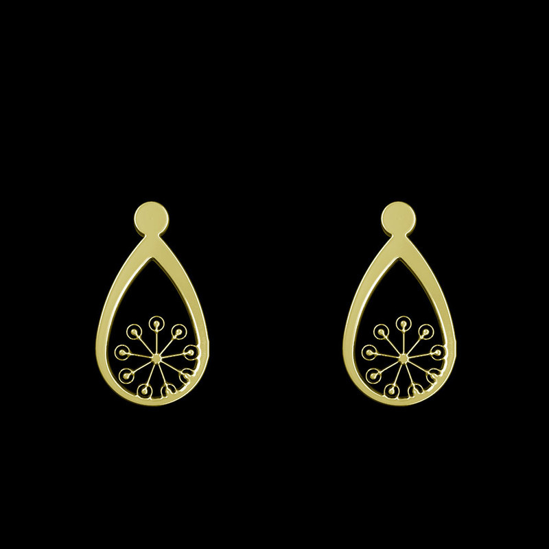 گوشواره طلا 18 عیار زنانه مدوپد مدل گل کد GA1-11110