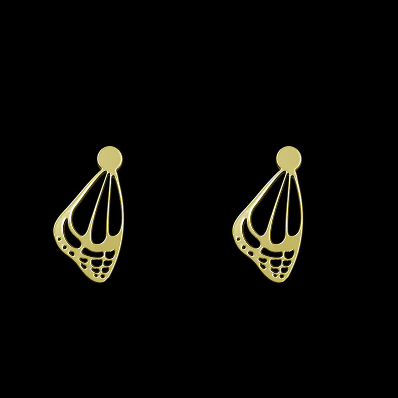 گوشواره طلا 18 عیار زنانه مدوپد مدل بال پروانه کد GA1-11133