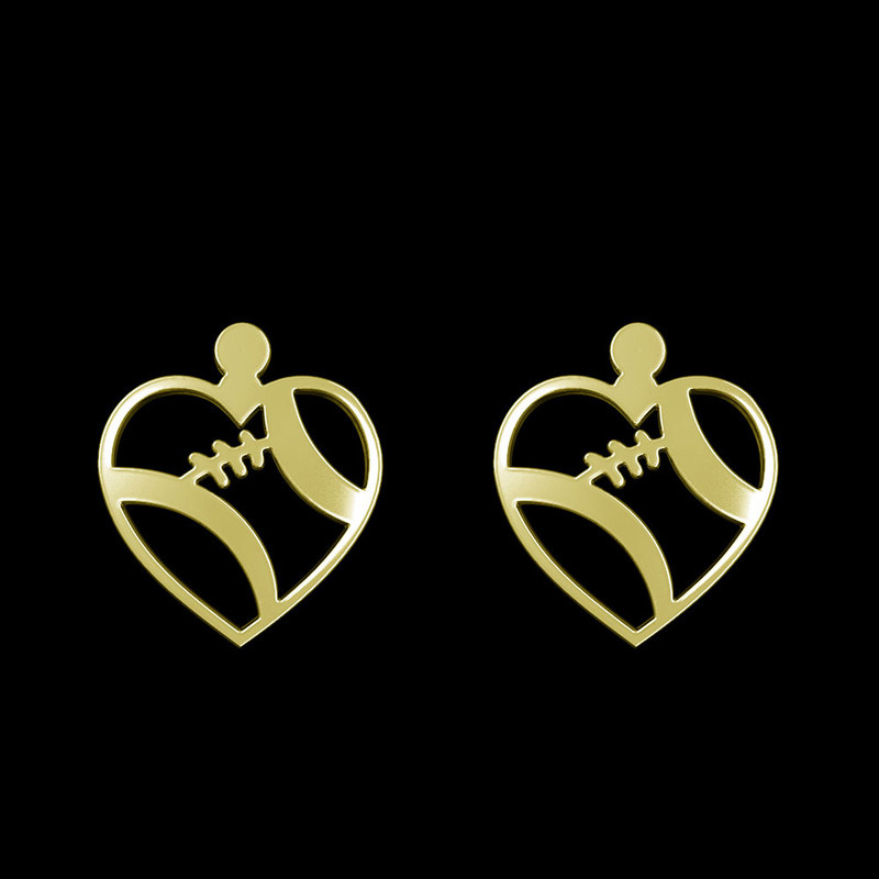 گوشواره طلا 18 عیار زنانه مدوپد مدل قلب کد GA1-11177