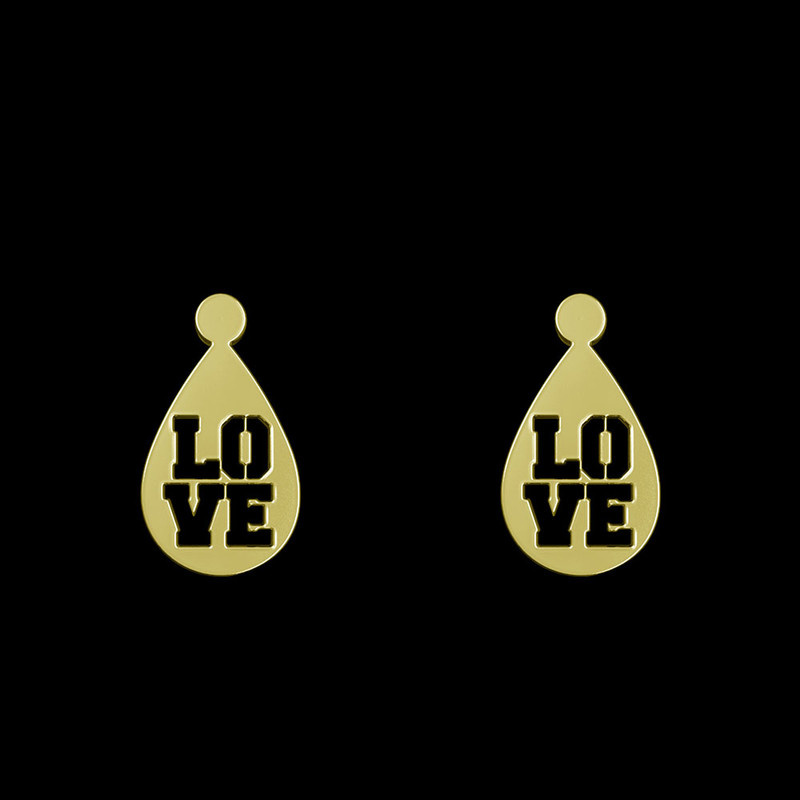 گوشواره طلا 18 عیار زنانه مدوپد مدل love کد GA1-11202 گوشواره طلا 18 عیار زنانه مدوپد مدل love کد GA1-11202