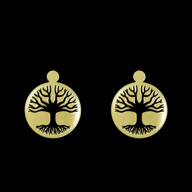 گوشواره طلا 18 عیار زنانه مدوپد مدل درخت کد GA1-11211 گوشواره طلا 18 عیار زنانه مدوپد مدل درخت کد GA1-11211