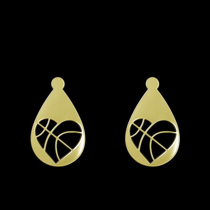 گوشواره طلا 18 عیار زنانه مدوپد مدل قلب کد GA1-11252